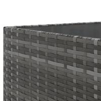 7-delige Loungeset met kussens poly rattan grijs - thumbnail