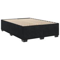 Boxspring met matras fluweel zwart 160x200 cm - thumbnail