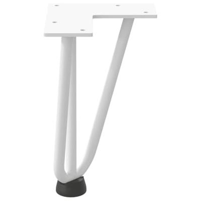 Haarspeld tafelpoten 4 st 20 cm massief staal wit Haarspeld tafelpoten 4 st 20 cm massief staal wit