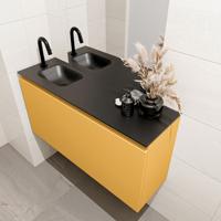 MONDIAZ OLAN 100cm toiletmeubel ocher. LEX wastafel urban links 1 kraangat - thumbnail
