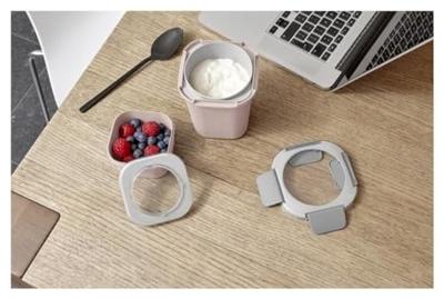 Sunware sigma home food to go lunch beker roze/lichtgrijs 11,5 x 11,5 x 18,5 cm
