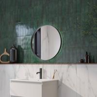 Ben Mimas ronde spiegel met LED verlichting en anti-condens Ø60cm mat zwart - thumbnail