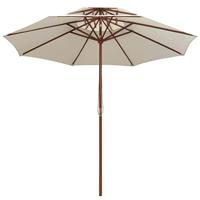 Dubbeldekker parasol 270x270 cm houten paal crèmewit - thumbnail