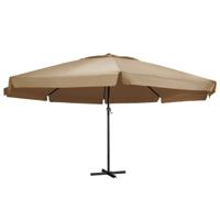 VidaXL Parasol met aluminium paal 600 cm taupe - thumbnail