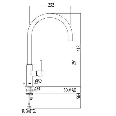 Tres Max keukenkraan chroom 06254201