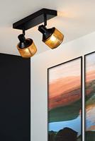 Lucide RAFA - Plafondspot - 2xE14 - Zwart - thumbnail