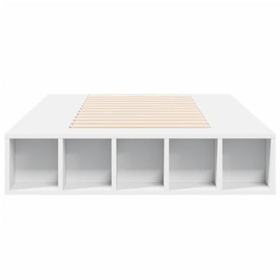 Bedframe bewerkt hout wit 100x200 cm - thumbnail
