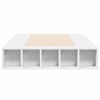 Bedframe bewerkt hout wit 100x200 cm - thumbnail