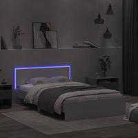 Bedframe met hoofdeinde en LED wit 140x190 cm - thumbnail