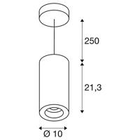 SLV Led hanglampNuminos Pendel 10cm wit - 1004343 - thumbnail