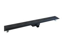 Douchegoot Zwart Wiesbaden Met Flens Uitneembaar Sifon 90x7cm 6.7cm Diep Mat Zwart - thumbnail