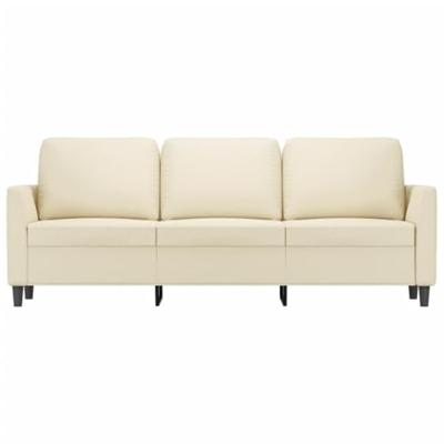 Driezitsbank 180 cm kunstleer crmekleurig