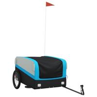 Fietstrailer 45 kg ijzer zwart en blauw - thumbnail