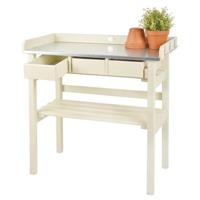 Esschert Design tuinwerktafel met lades (wit) cf29w - thumbnail