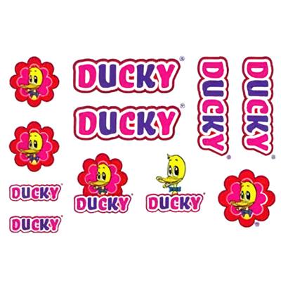 Kinder-fiets-transfers set ducky roze 14x20cm