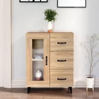 Dressoir 69,5x34x90 cm bewerkt hout sonoma eikenkleurig - thumbnail