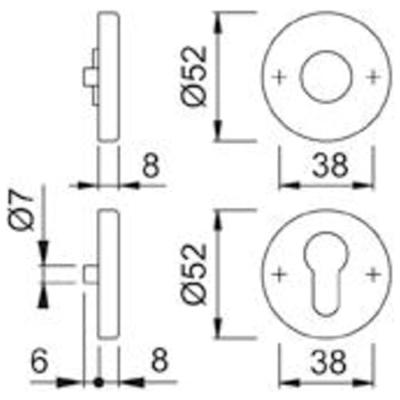 Hoppe krukrozetten E42KV - RVS