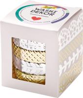 Folia washi tape kant zilver/goud, pak met 4 stuks - thumbnail