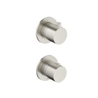 Hotbath Ace - Afbouwdeel voor Inbouw Thermostaat - 2-Weg Stop-Omstel - Geborsteld Nikkel - V01 - thumbnail