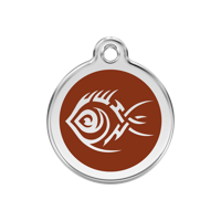 Tribal Fish Brown roestvrijstalen hondenpenning medium/gemiddeld dia. 3 cm RedDingo - Reddingo - thumbnail