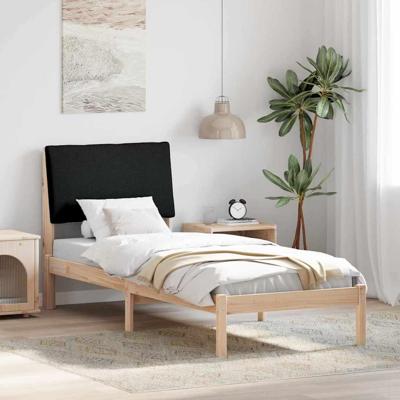 Bedframe Bruin en zwart 75 x 190 cm Massief grenenhout