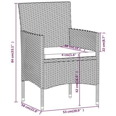 5-delige Tuinset poly rattan en gehard glas zwart - thumbnail