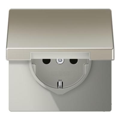 Jung ES1520KIKL Wandontactdoos met klapdeksel Inzetstuk 1-voudig RVS 1 stuk(s)