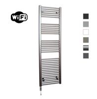 Elektrische Radiator Sanicare HWV Met Wifi 172x60 cm Inox Look 1127W Met Thermostaat Chroom Linksonder Sanicare - thumbnail