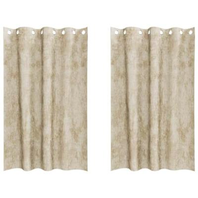 VidaXL Velvet gordijnen met gordijnen 2 pcs crème 175 x 140 cm fluweel VidaXL Velvet gordijnen met gordijnen 2 pcs crème 175 x 140 cm fluweel