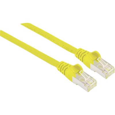 Intellinet 741125 RJ45 Netwerkkabel, patchkabel CAT 6A S/FTP 15.00 m Geel Folie afscherming, Afscherming gevlochten, Afgeschermd, Halogeenvrij 1 stuk(s)