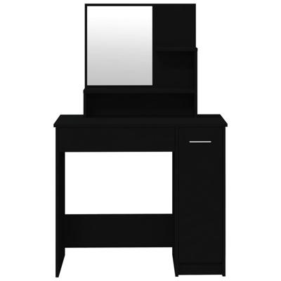 Kaptafel met spiegel 86,5x35x136 cm zwart