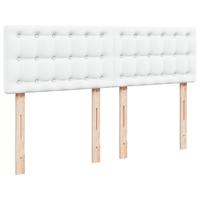 Boxspring met matras kunstleer wit 140x200 cm - thumbnail