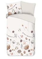 Good Morning Dekbedovertrek "droog bloemen" - Zand - (200x200/220 cm) - Katoen Flanel - thumbnail