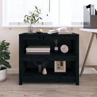 Boekenkast 80x35x68 cm massief grenenhout zwart - thumbnail