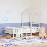 Bedframe met huisje massief grenenhout wit 80x200 cm - thumbnail