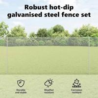 VidaXL Hek met paal zilver 1,4 x 25 m staal - thumbnail