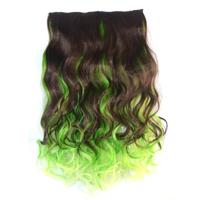 Eendelige naadloze Hair Extension stuk kleur verloop grote golf lang Curling Clip Type haarstukje - thumbnail