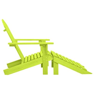 VidaXL Tuinstoel adirondack met voetenbank massief vurenhout groen