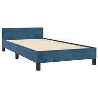 Bedframe zonder matras 90x200 cm fluweel donkerblauw - thumbnail