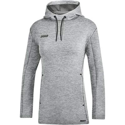 JAKO 6729D Sweater Met Kap Premium Basics Dames - Lichtgrijs Gemeleerd - 38