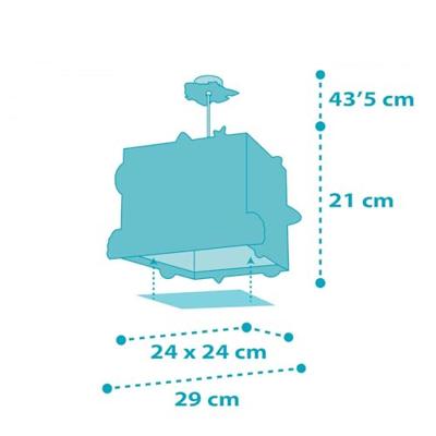 Dalber HanglampjeRocket blauw met wit - 63352