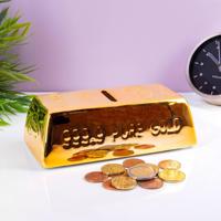 Goudstaaf spaarpot met slot - thumbnail