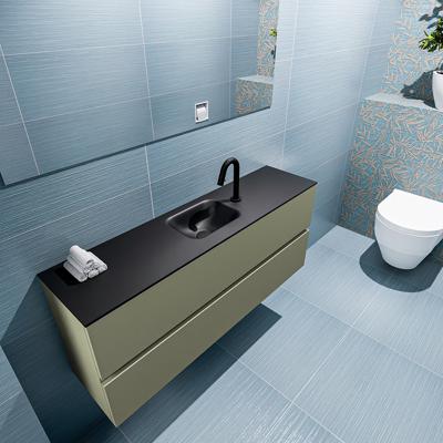 MONDIAZ ADA 120cm toiletmeubel army. LEX wastafel urban midden 1 kraangat