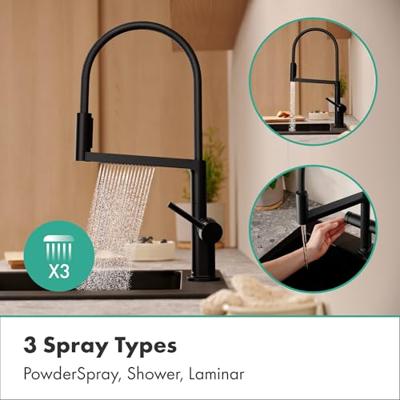 Hansgrohe Talis Select M54 PowderSpray ééngreeps keukenkraan Semi-Pro 3jet, mat zwart Hansgrohe Talis Select M54 PowderSpray ééngreeps keukenkraan Semi-Pro 3jet, mat zwart