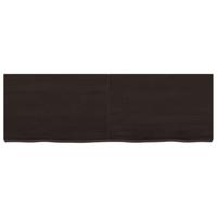Wastafelblad 120x40x6 cm behandeld massief hout donkergrijs - thumbnail