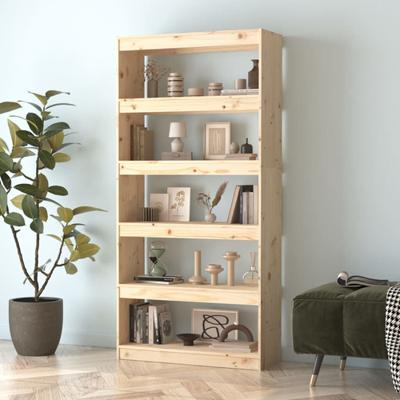 Boekenkast/kamerscherm 80x30x167,4 cm massief grenenhout - thumbnail