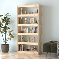Boekenkast/kamerscherm 80x30x167,4 cm massief grenenhout - thumbnail