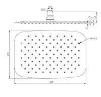 UFO ovale hoofddouche 300x200x2 geborsteld staal - thumbnail