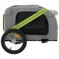 Hondenfietstrailer oxford stof en ijzer groen en grijs - thumbnail