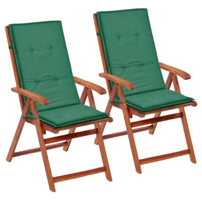 VidaXL Tuinstoelkussens 2 st hoge rug 120x50x3 cm stof groen VidaXL Tuinstoelkussens 2 st hoge rug 120x50x3 cm stof groen